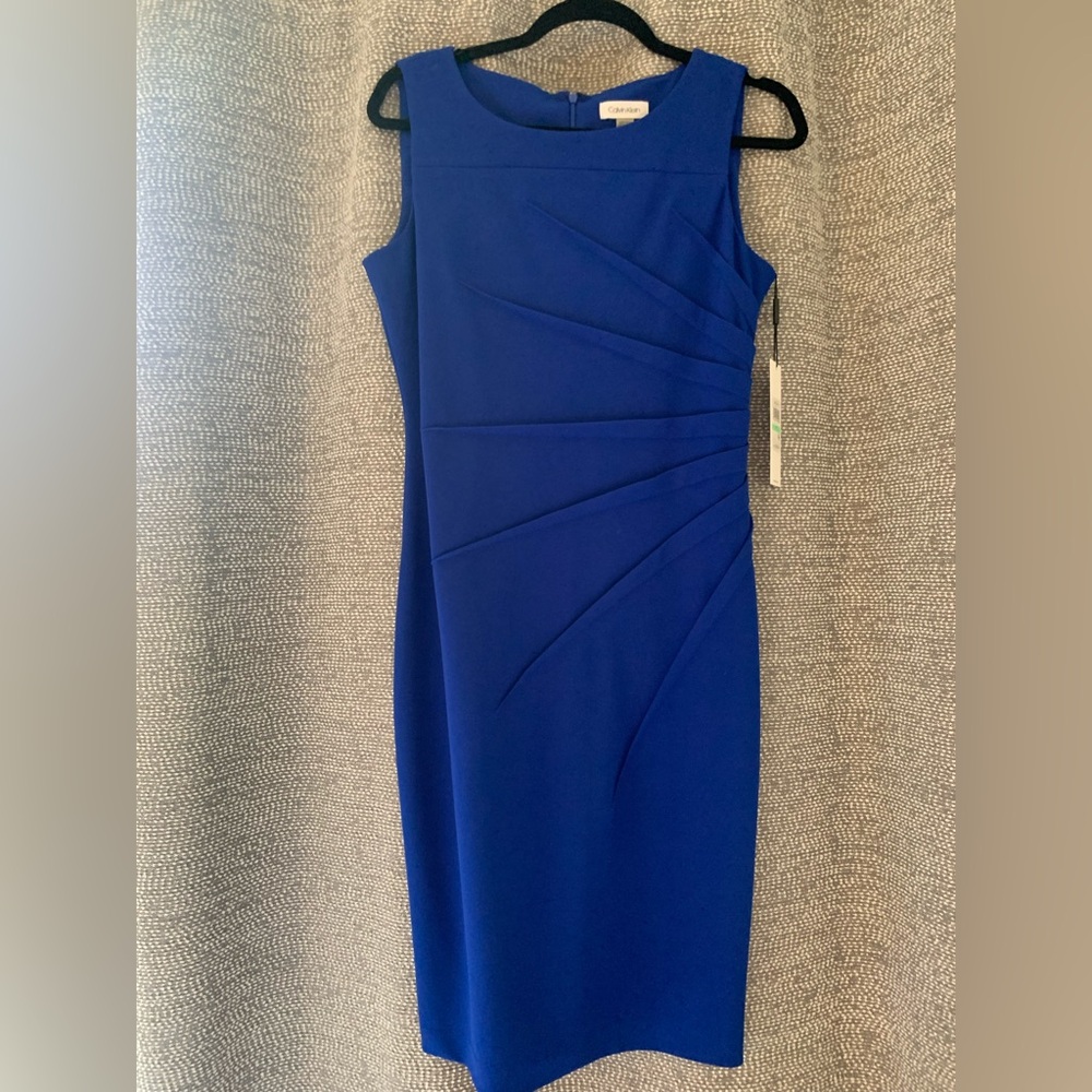 Calvin Klein Cobalt Blue Sleeveless Sheath Dress